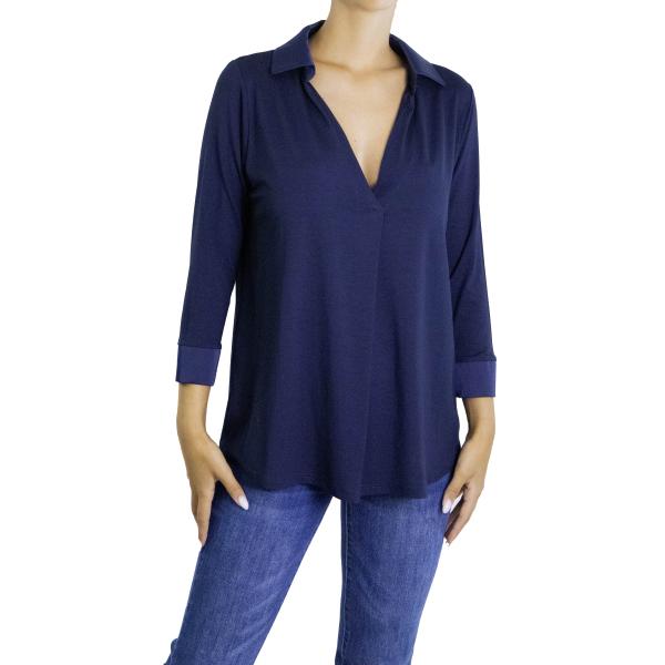 Maglia con dettagli in raso e colletto con scollo a V